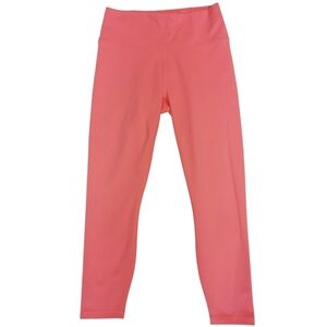 Fabletics PowerHold Compression Capri Athletic Leggings Pink & White - Sz S